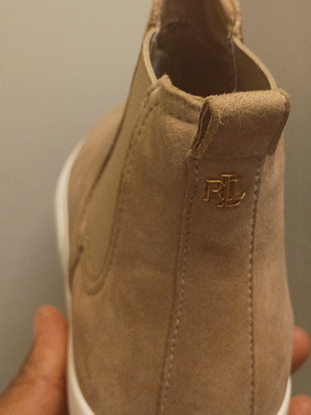 Ralph Lauren Tan Suede Slip-On Men’s Sneaker